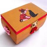 Trinket Box, Handpainted, Handmade, Wooden, Ooak,..