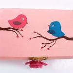 Love Birds Box, Handpainted, Handmade, Ooak,..