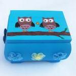 Love Owls Box, Handpainted, Handmade, Ooak,..