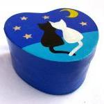 Cat Box, Heart Shaped, Personalized, Handpainted,..