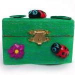 Ladybug Box, Polymer Clay Ladybug, Handpainted,..