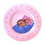 Hand Painted Sleeping Cat Plate, Breakfast Ceramic..