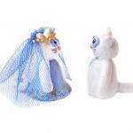 Wedding Cake Topper, Cat Cake Topper, Polymer Clay..