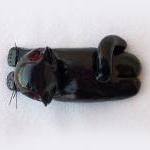 Black Cat Figurine, Handmade Polymer Clay Ooak Cat..