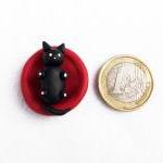 Polymer Clay Cat Fridge Magnet, Baby Cat..