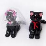 Cat Cake Topper, Wedding Cake Topper, Polymer Clay..