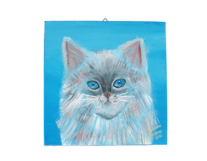 Original Cat Painting, Kitten Painting, Cat Portrait, Acrylic Painting, Ready To Hang