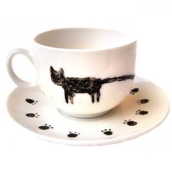 Hand Painted Cat Cup With ..